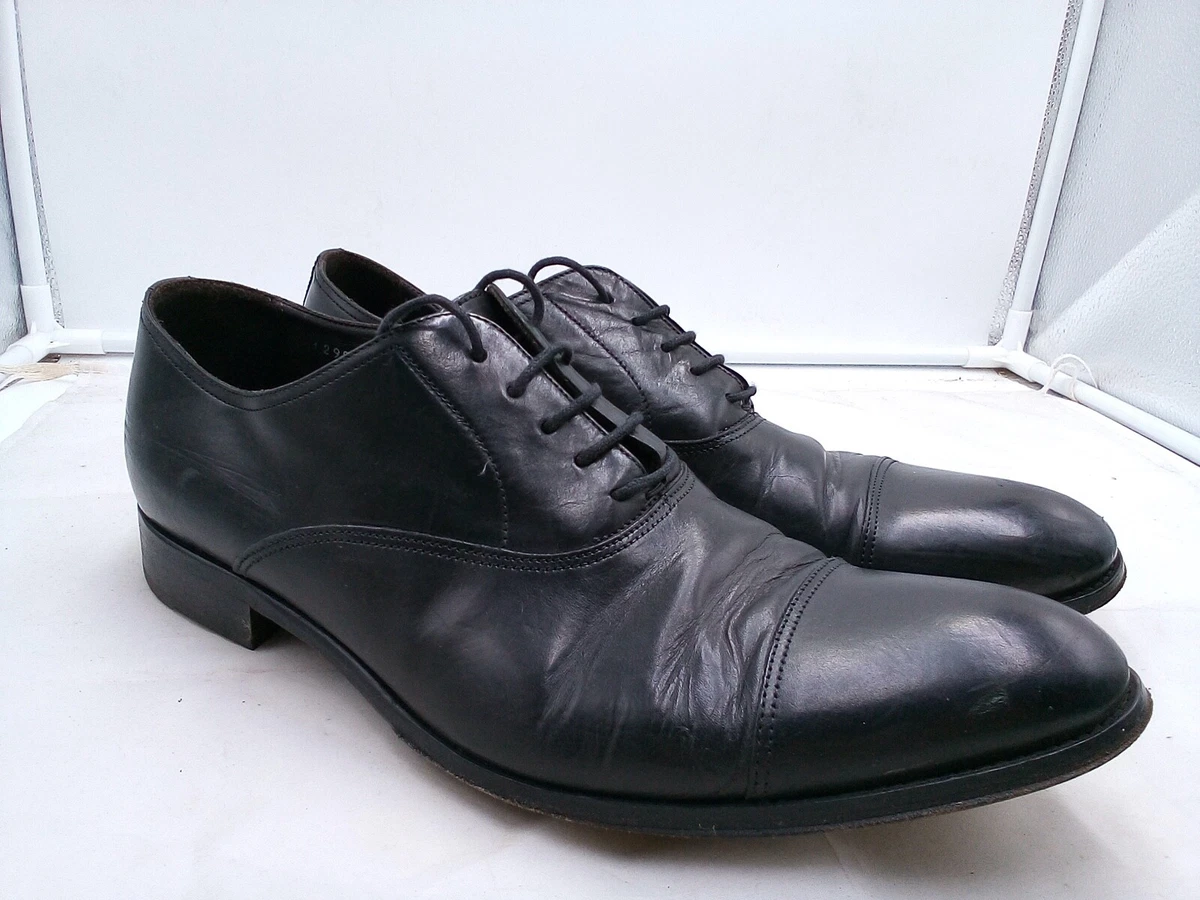TO BOOT NEW YORK Black leather dress shoes Men Size 10W US 9 UK casual nice