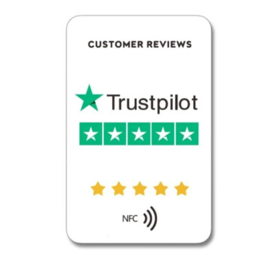 NFC Trustpilot Kundenbewertungskarte weiß Steigern Sie Ihre Google Bewertungen in Sekunden