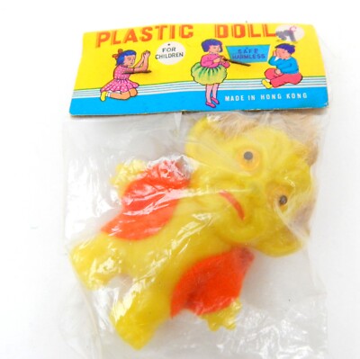 Vintage Plastic Doll Evil Troll Plastic Figure Hong Kong 5 & Dime Store 1950's