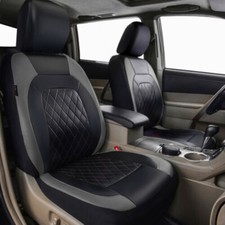 2 Seats Cover Car Seat Cushion Front Chair Protector Mat Leather Pad Four Season