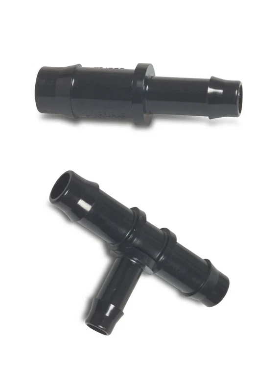 MARKENLOS Nylon Schlauchverbinder reduziert Farbe Schwarz, gerade oder T-Stück