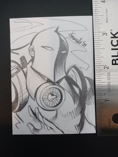 ORIGINAL Justice League - Dr. Schicksal 1/1 handgezeichnete Bleistiftskizze Karte ACEO Kunst - Bild 2 von 3