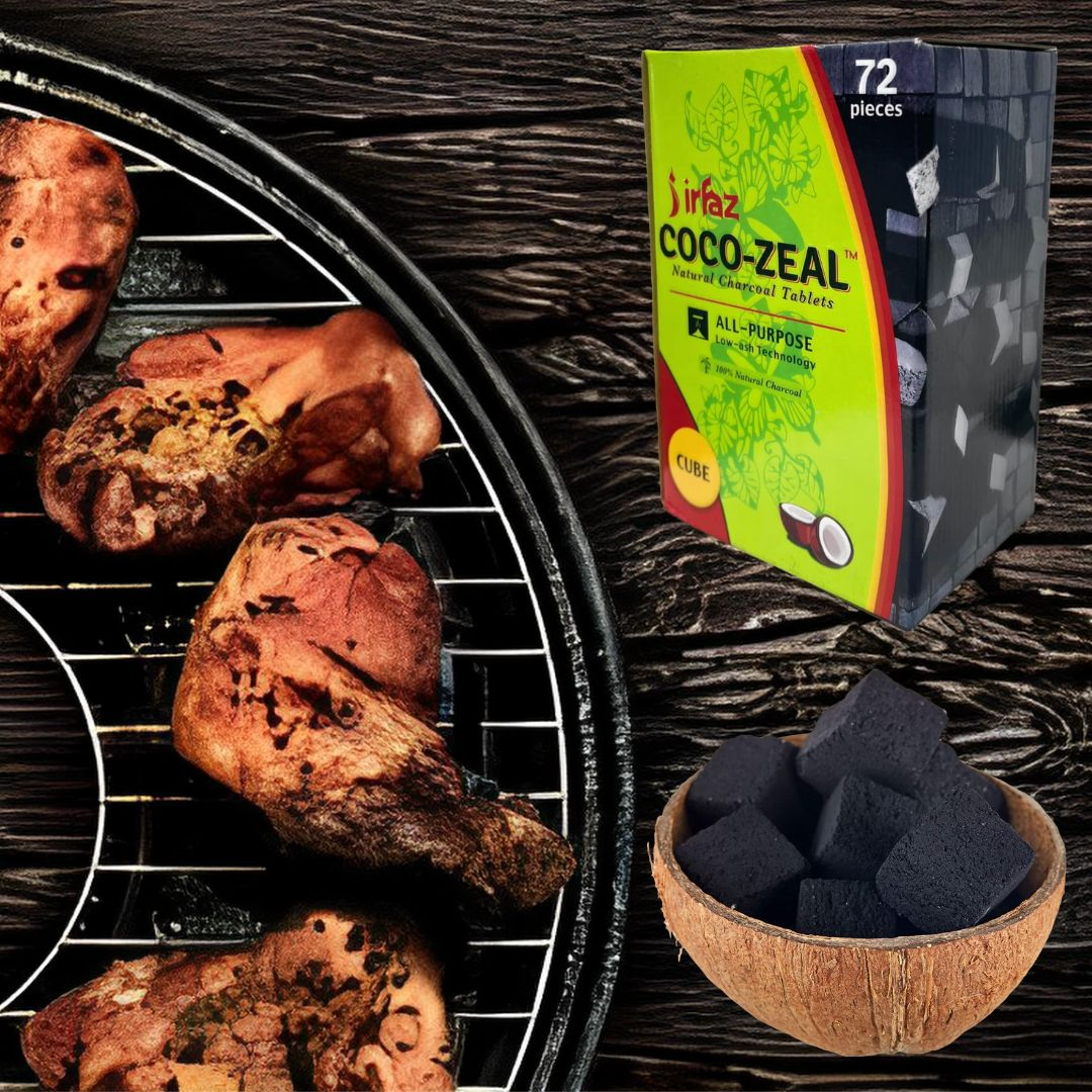 Afzal Coco-Zeal Coconut Charcoals Natural Hookah Coal Shisha 72