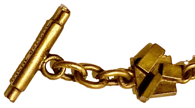 Bracelet Moderniste En étain Doré émaillé Signé Biche De Bere Paris - N°1 - Occasion Parfait état