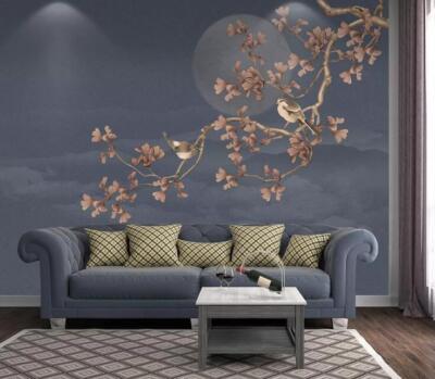 3D Brown Flower Branch 47043NA Wallpaper Wall Murals Removable Wallpaper Fay