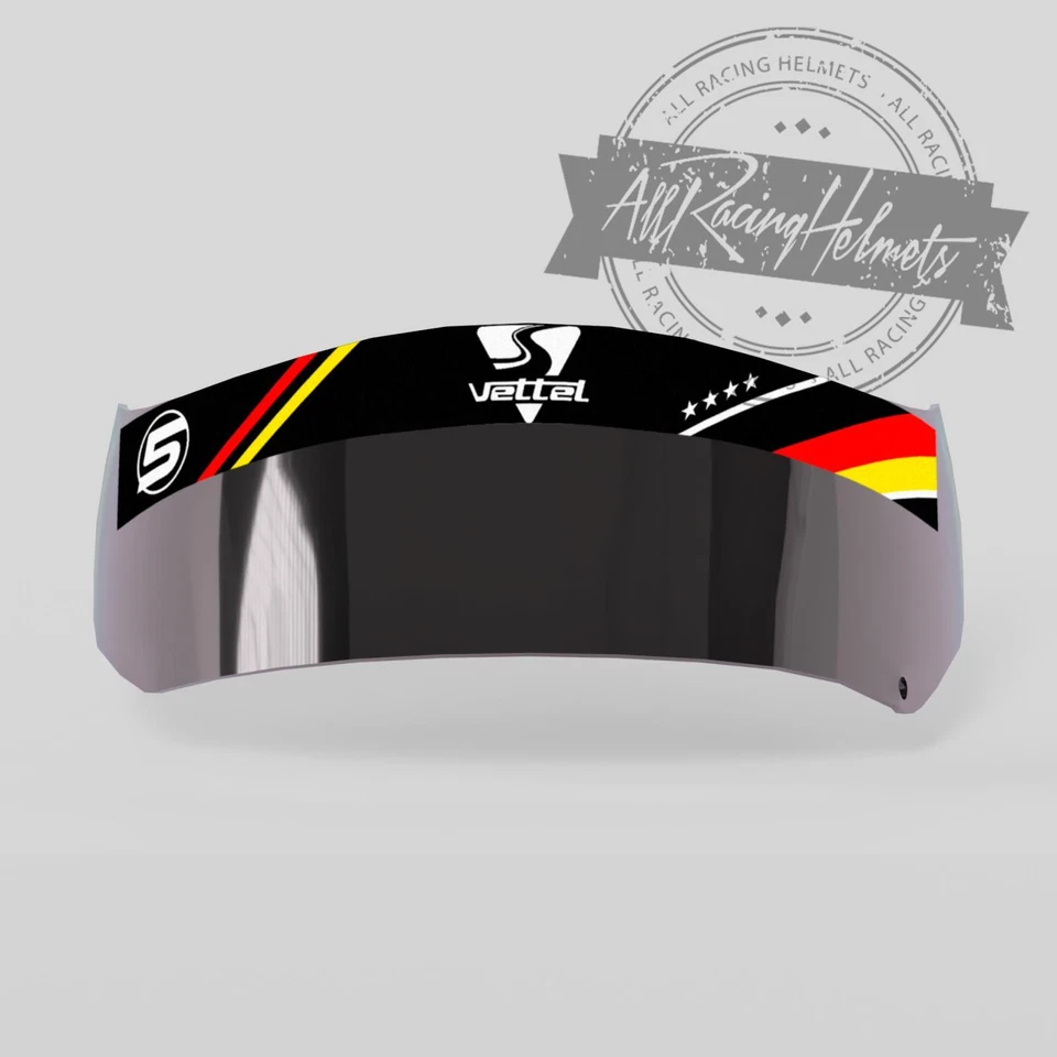 Sebastian Vettel F1 Casco Visera Pegatina Tira Calcomanía Conjunto Personalizado HQ Impreso Vinilo Foto 2 de 2