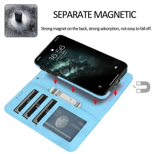 Für iPhone16 15 14 13 12 11 Max X Handy Hülle Leder Brieftasche Schutz Magnetish - Picture 6 of 18