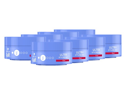 TAFT Wax Ultra Styling 75ml Set, 8x 75ml, 8er Pack, mega starker Halt
