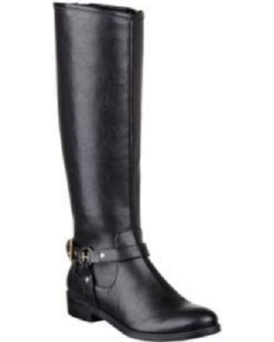 Tommy Hilfiger Black Dorian Wide Calf Leather Riding Boot w/Stretch Panel - $129 - Picture 1 of 2