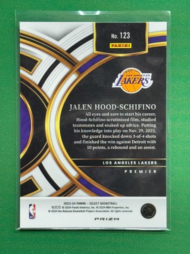 2023-24 Panini Select Premier Green White Purple Prizms #123 Jalen Hood-Schifino - Picture 2 of 2
