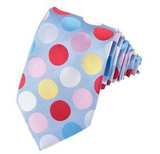 Men  s Polka Dot Necktie Blue Red Green White 60"L x 3.25"W by SetSense Nice 