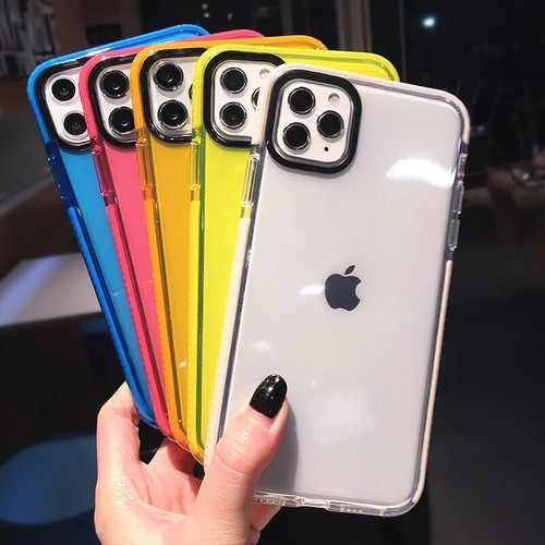 Custodia telefono antiurto colore fluorescente per iPhone 16 Pro Max 15 14 13 12 11 - Foto 6 di 30