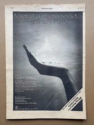 MIGHTY DIAMONDS ICE ON FIRE POSTER SIZE Original Musik Presse Werbung von 1977 (