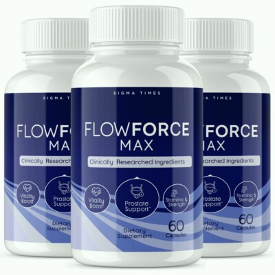 (3 Pack) FlowForce Max All-Natural Dietary Supplement to Improve Strength