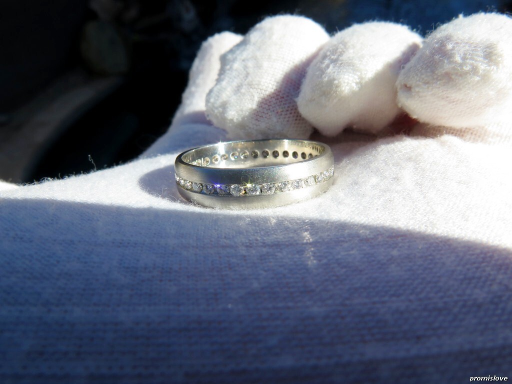 WEDDING RING SOLID PLATINUM 950 NATURAL DIAMONDS … - image 4