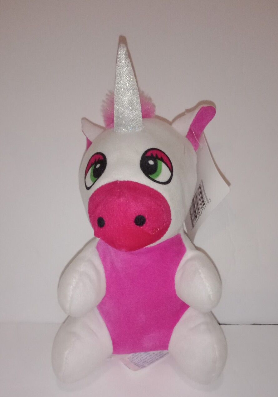 Unicorn small Plush Toy 6 Inches From BJ Toys Brand New With Tag white And Pink