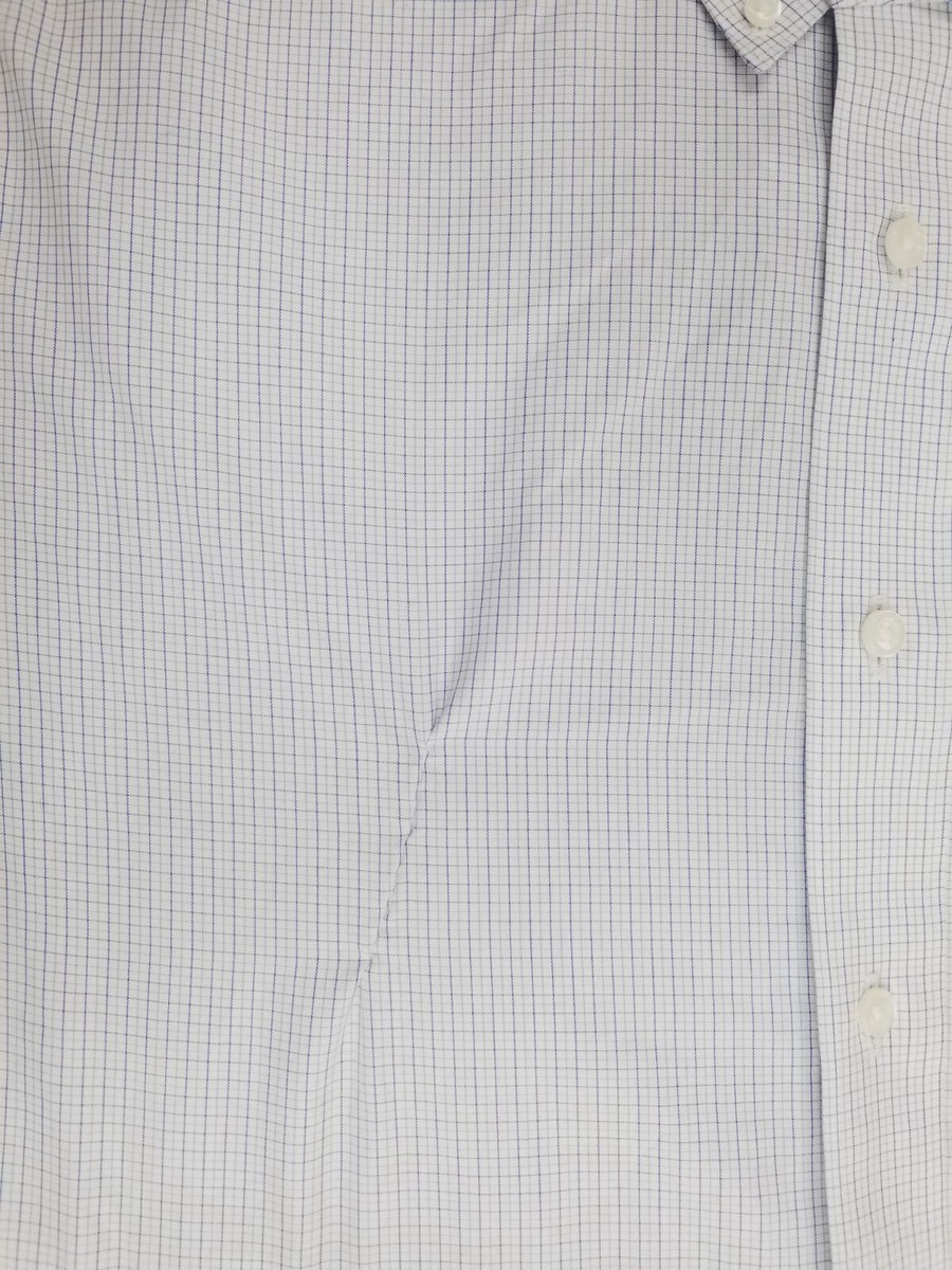 Neiman Marcus 17 32/33 Men's Blue White Long-sleeve Button Dress