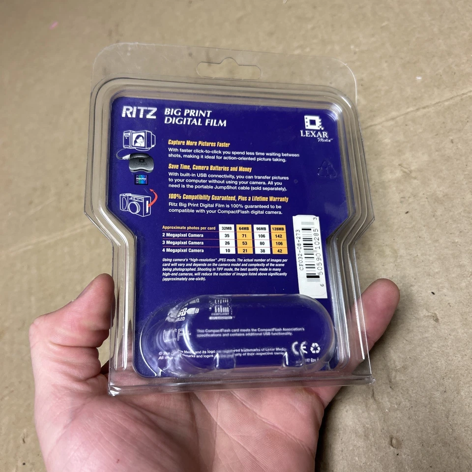 Ritz LEXAR Media Compact Flash Memory Card 32MB For Digital Camera NEW SEALED - Image 4 of 4