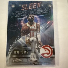 2025-26 Topps Chrome Trae Young Sleek Finishers Rookie Card RC  SF-22 Refractor. rookie card picture