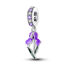 MULA Original Iris Flower Pendant DIY Charm For Women Bracelet 925 Silver Plated