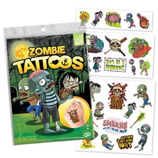 200 Zombie Halloween Temporary Tattoos Kids Adults Fake Wounds Blood Stitches