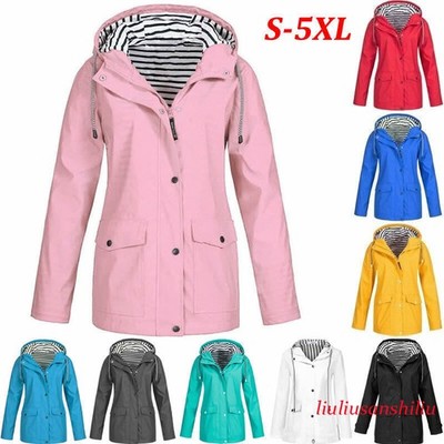 Women Waterproof Raincoat Ladies Outdoor Wind Rain Forest Jacket Coat Winter