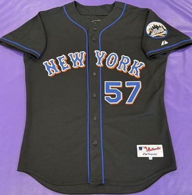 Authentic Johan Santana #57 New York Mets On Field Pro Cut Majestic Jersey 48