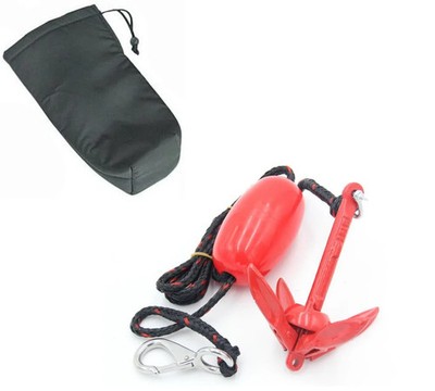 H2o 700 Gramm Faltankerset inkl. 7,6 m Schnur und Markierungsschwimmer, Tasche SS Clip