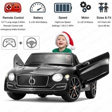 12V Kids Electric Ride on Car Toy LICENSED Bently Style w/Remote Control LED MP3