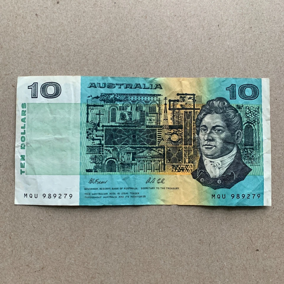 Australia 10 Dollars Banknote 1990's Australian Currency Paper Money Used - Image 2 of 3
