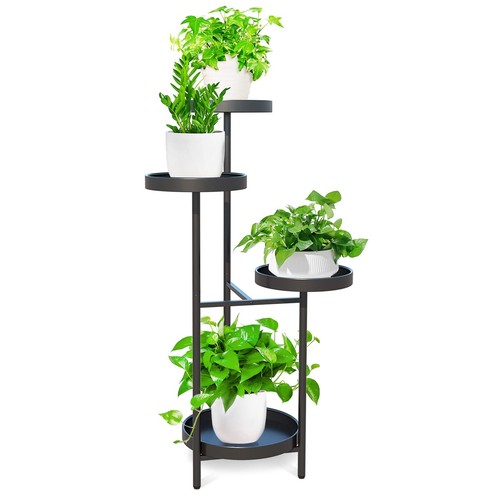 Plant Stand Metal Indoor Outdoor 4 Tier Tall Corner Flower Pot Holder Stands