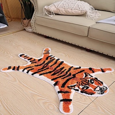 Tiger Shaped Bath Mat for Bathroom Non Slip Bath Room Door Mat Area Rug Playr...