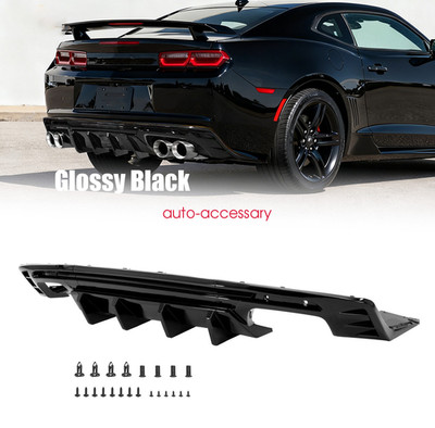 Fits 2016-2024 CHEVY CAMARO SS LT1 LS Rear Bumper Lip Diffuser Glossy Black