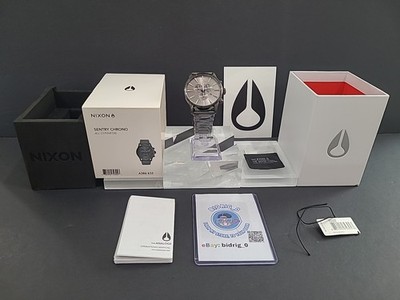Nixon Sentry Chrono All Gunmetal Watch A386-632 Stainless Steel 42mm Dial