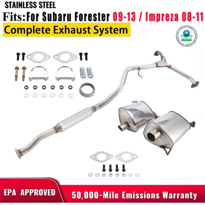 #ad Resonator Pipe Muffler Exhaust System For Subaru Forester 09 13 Impreza 08 11 $318.98