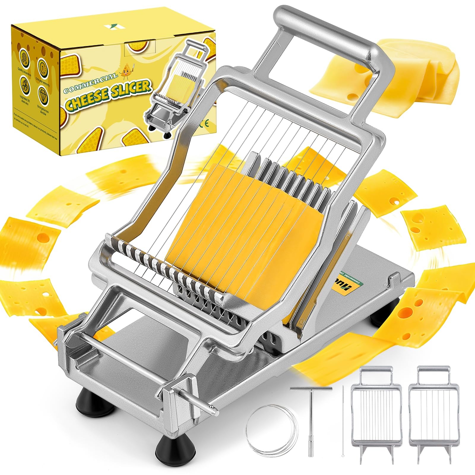 Huanyu Commercial Cheese Slicer 316 Stainless Steel 3/8 3/4 Inch Blades