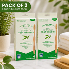 Rite Aid Adult Bamboo Toothbrushes 2 Pack 8 Soft BPA Free Eco Friendly Vegan