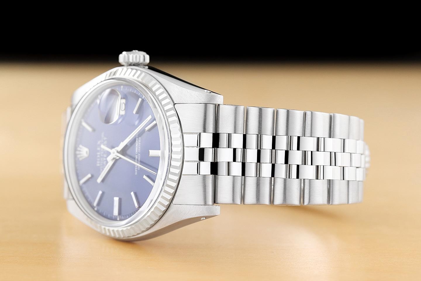 ROLEX Datejust 1601 Orologio Con Cadran Blu In Oro 18K E Acciaio Inox foto 4