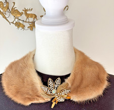 1940-50S GORGEOUOS MINK COLLAR, LINED, CLOSURE, 18" NECK 28"CIRCUMFERENCE