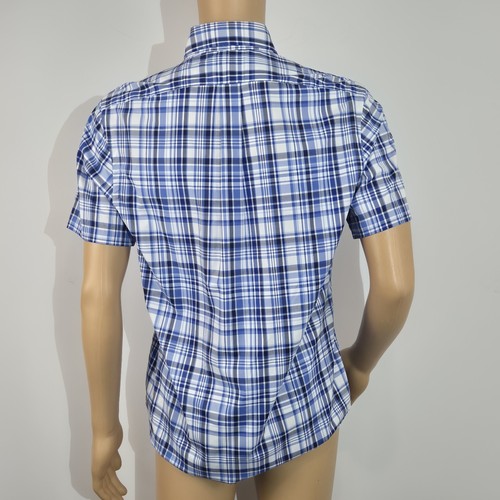 Polo Ralph Lauren Camicia Uomo Taglia XL Manica Corta Plaid Blu Performance (60) - Foto 4 di 13