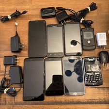 Lot Of Misc Phones FOR PARTS ONLY Damaged Mix Model Memory Size