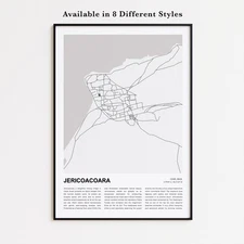 Jericoacoara City Map Print, Ceará Travel Poster, Modern Map, Wall Decor Art