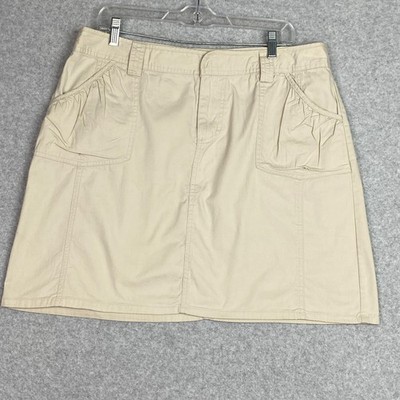 Route 66 Original Clothing Co Skirt Women's 13/14 Beige Zip Front Pockets Cotton