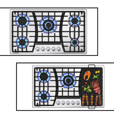 #ad 36Inch Gas Cooktop Propane Gas Stove Top 5 burners NG LPG （Optional Griddle） $220.00