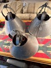 Set of 3 Vintage Colonial Punched Tin Hanging Pendant Lamps Primitive Hardwired — photo 1