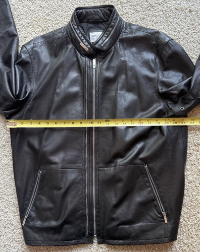 Schwarze Lammfell Lederjacke Herren Armani Collezioni Größe 44 - Bild 5 von 6