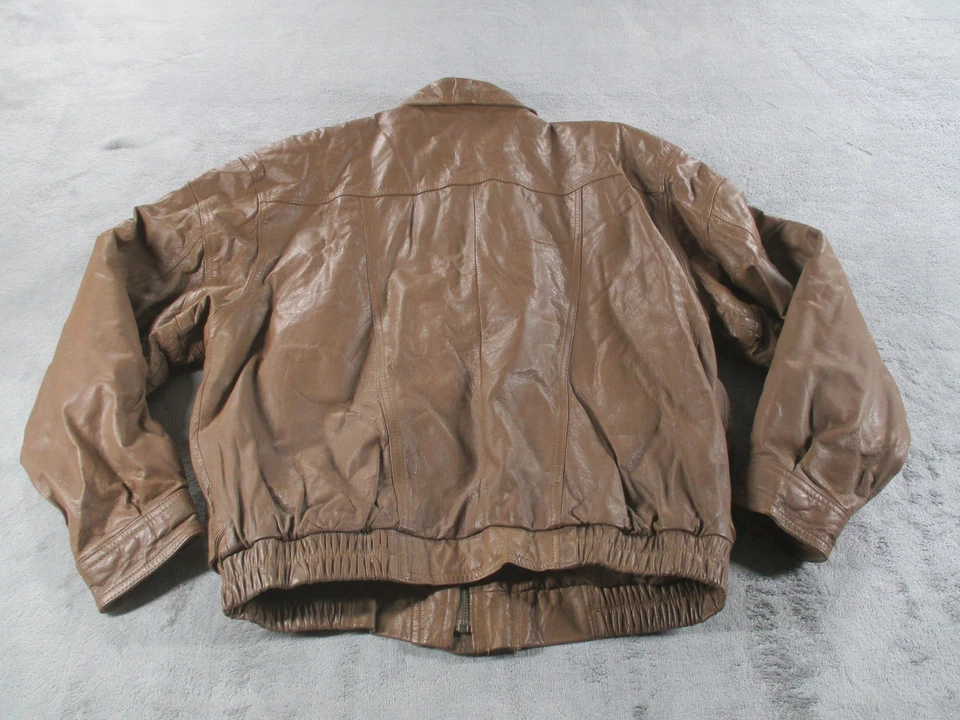 DE COLECCIÓN Auténtica Adler Cuero Marrón Estilo Bombardero Chaqueta Motociclista Para Hombres Grande Usada en Excelente Condición Foto 2 de 4