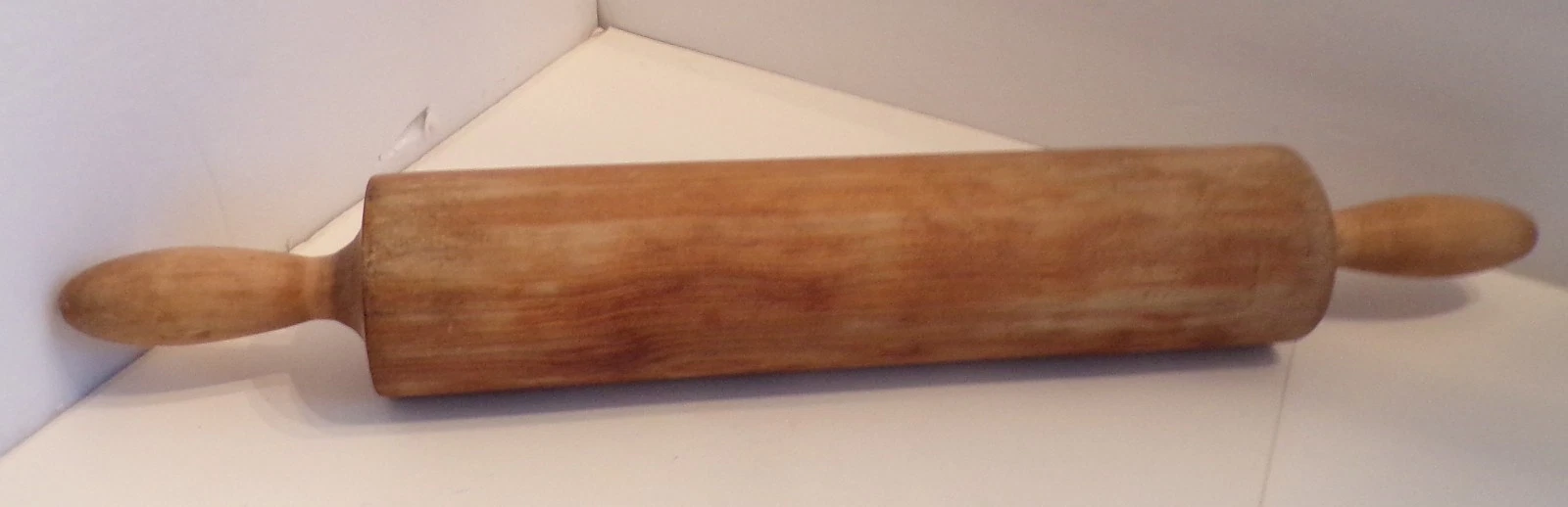 Vintage Solid Wood One Piece 20” Rolling Pin Rustic Farmhouse Kitchen Primitive