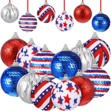 12 Pcs Patriotic Ornaments for Tree Memorial Day 4Th of July Tree Decorations 1.