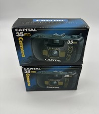 Capital 35 mm Camera : KX 100 Focus-free Point  Shoot Plastic  Black Lot of 2